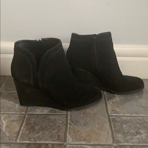 Lucky Brand Black suede wedge booties size 37.5